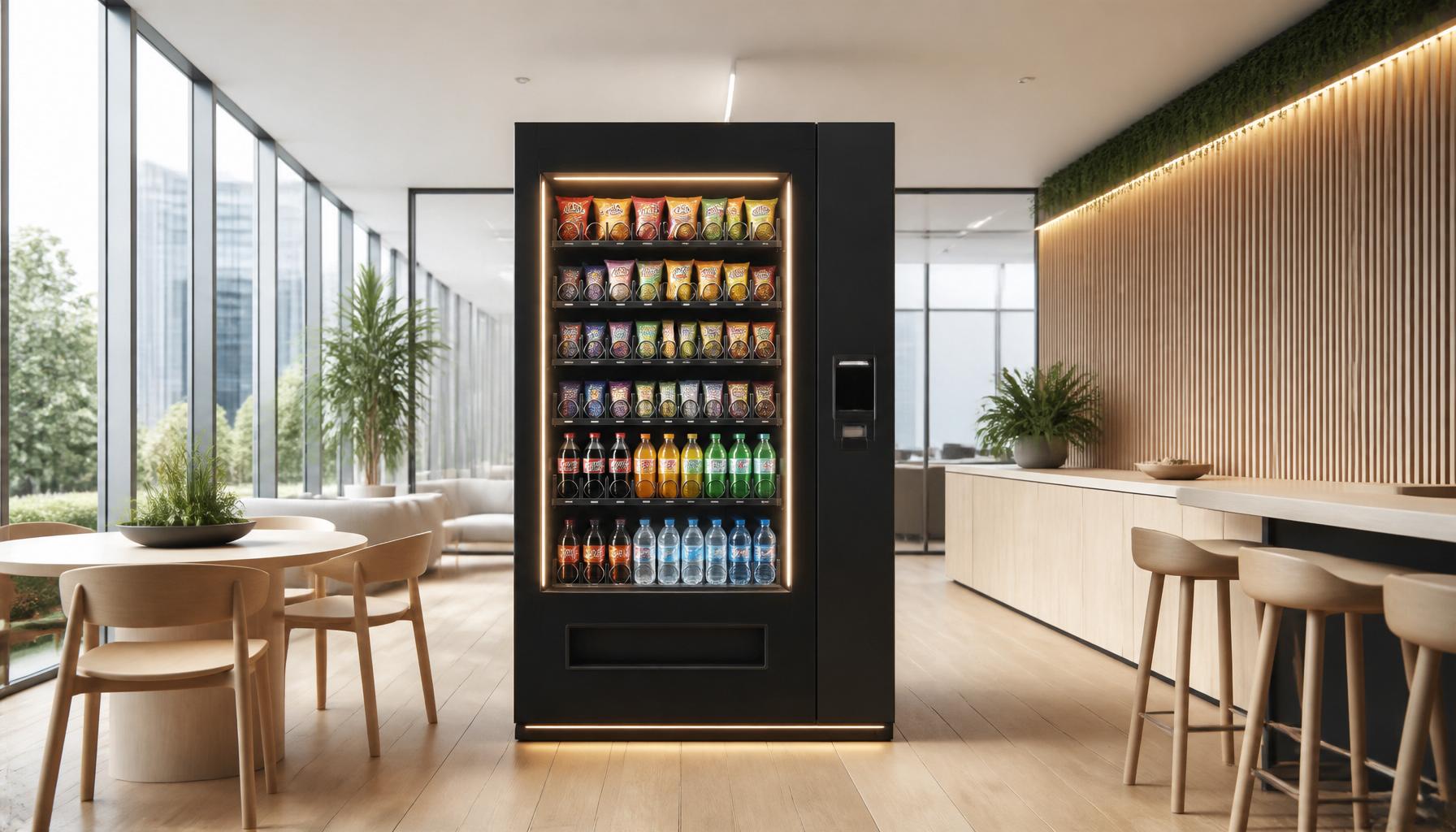 Moderne skandinavisk kontormiljø med premium vending-løsning fra Base24